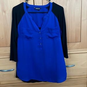 Two blue women’s Express blouses (see photos)